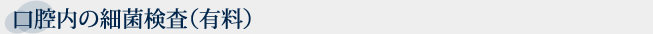 口腔内の細菌検査（有料）